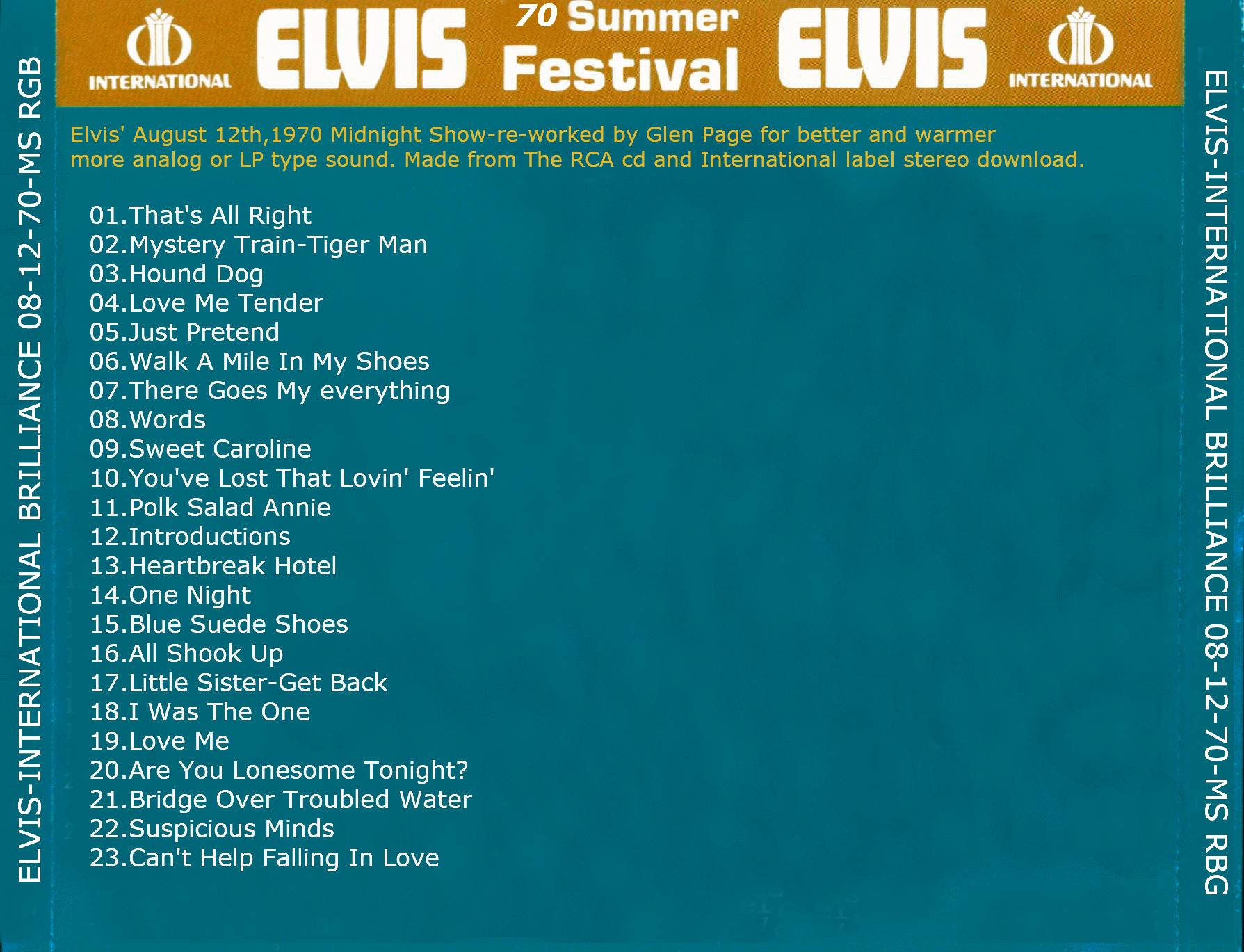 Elvis Presley International Brilliance : Back